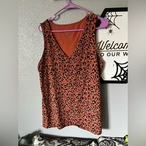 Torrid Burnt Orange and Black Leopard Print Tank Top